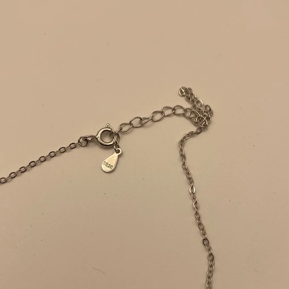 Moissanite Seven Stone Demi Eternity Sterling Silver Necklace